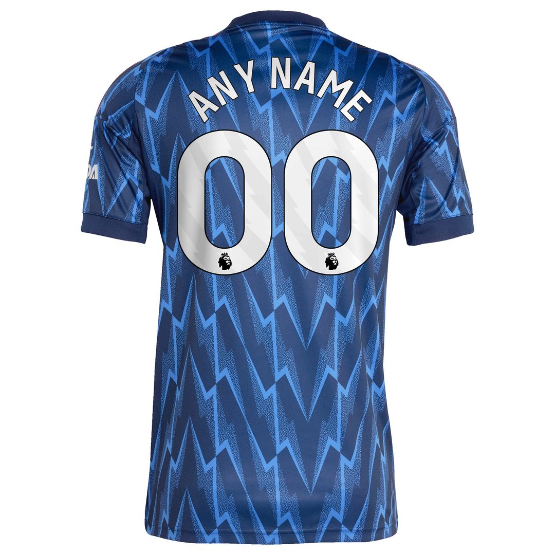 Arsenal adidas 2025/26 Away Replica Custom Jersey - Blue