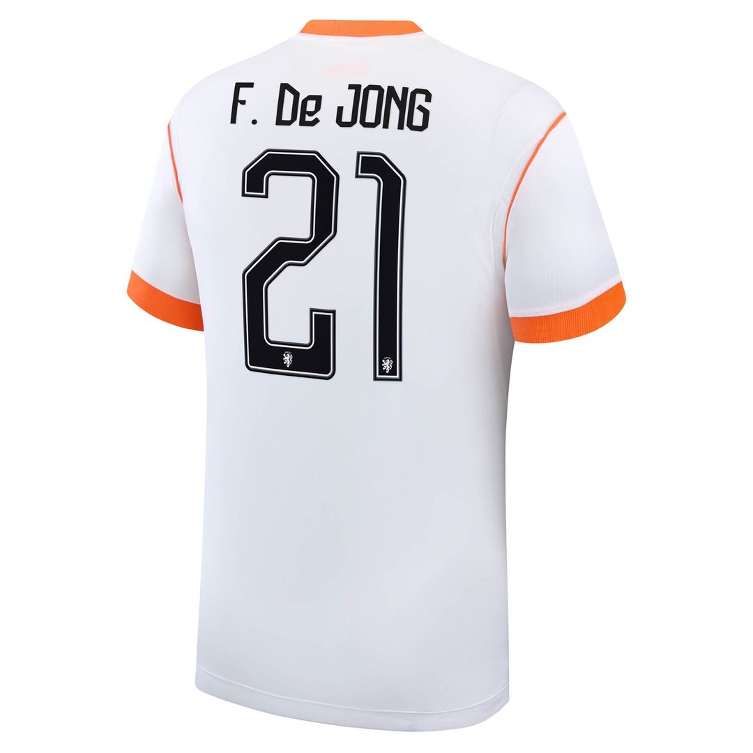 Frenkie de Jong Netherlands National Team Nike 2026 Away Stadium Replica Jersey - White