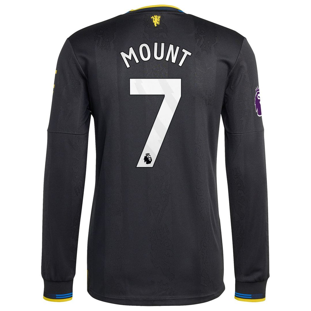 Mason Mount Manchester United adidas 2025/26 Third Authentic Long Sleeve Player Jersey - Black