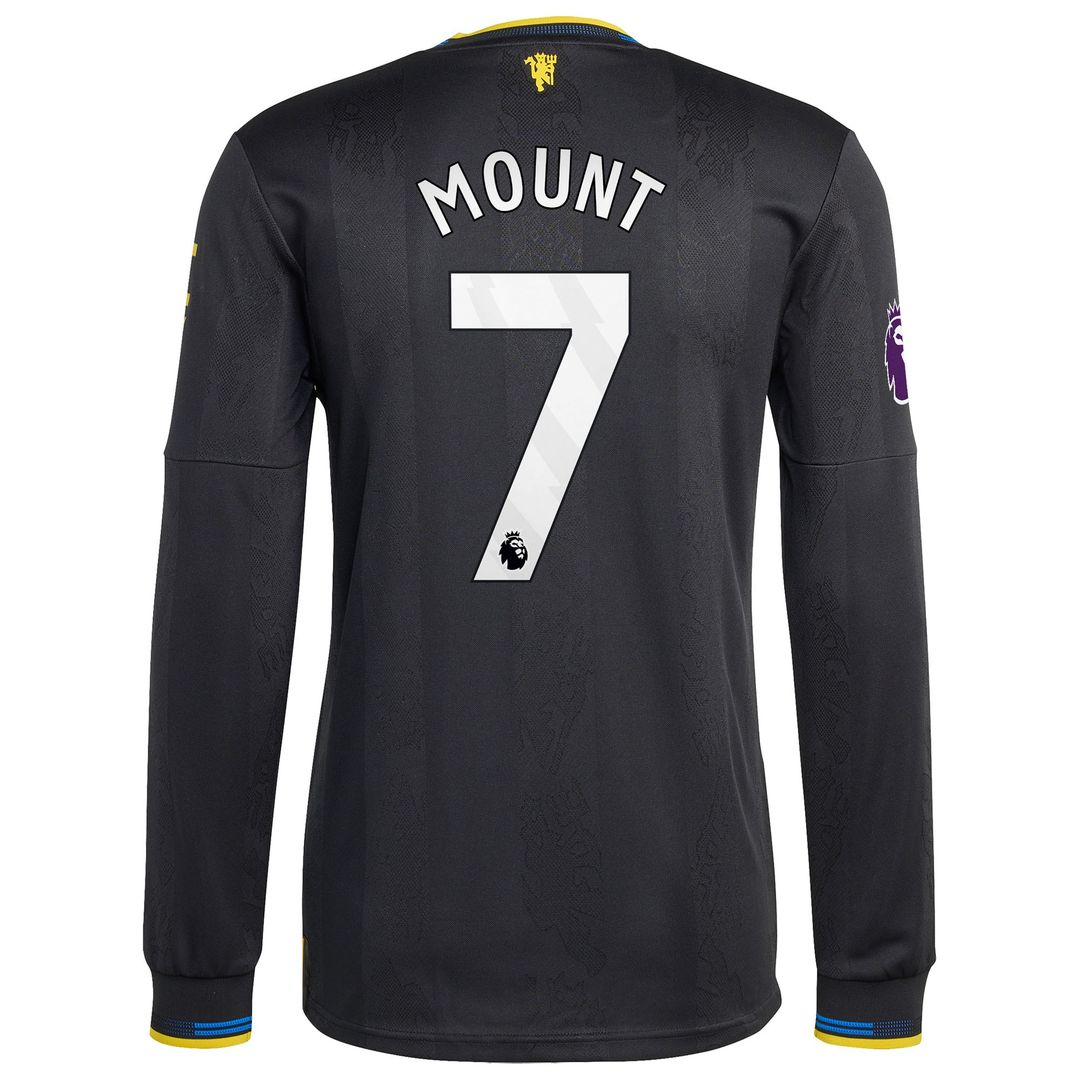 Mason Mount Manchester United adidas 2025/26 Third Authentic Long Sleeve Player Jersey - Black