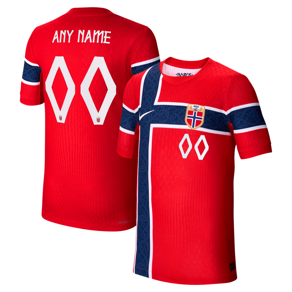 Norway National Team Nike Youth 2026 Home Match Authentic Custom Jersey - Red