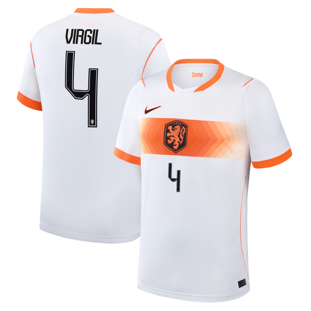 Virgil van Dijk Netherlands National Team Nike 2026 Away Stadium Replica Jersey - White