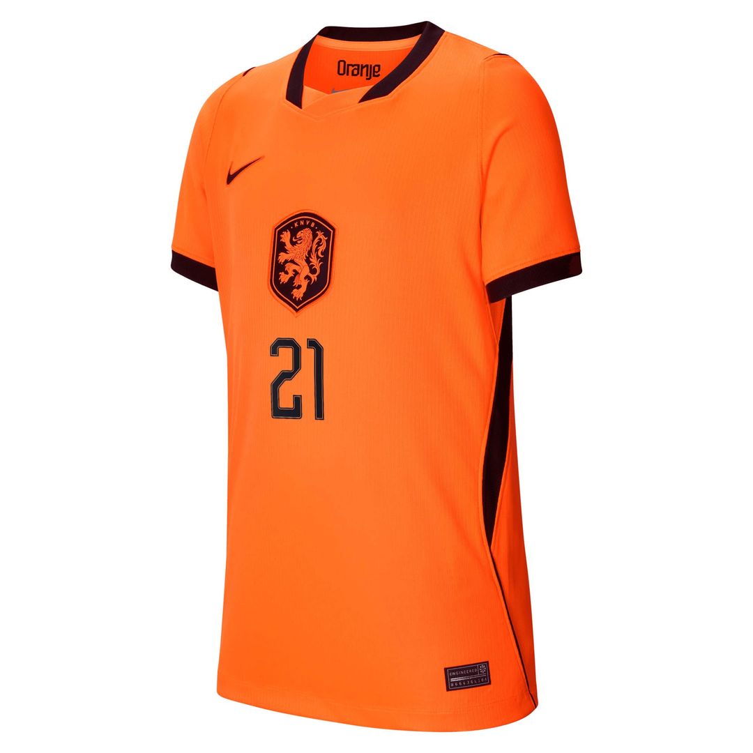 Frenkie de Jong Netherlands National Team Nike Youth 2026 Home Stadium Replica Jersey - Orange