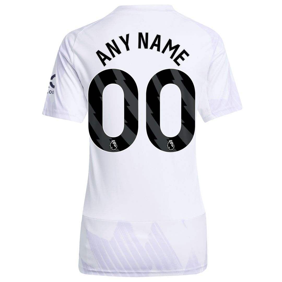 Manchester United adidas Women's 2025/26 Away Replica Custom Jersey - White