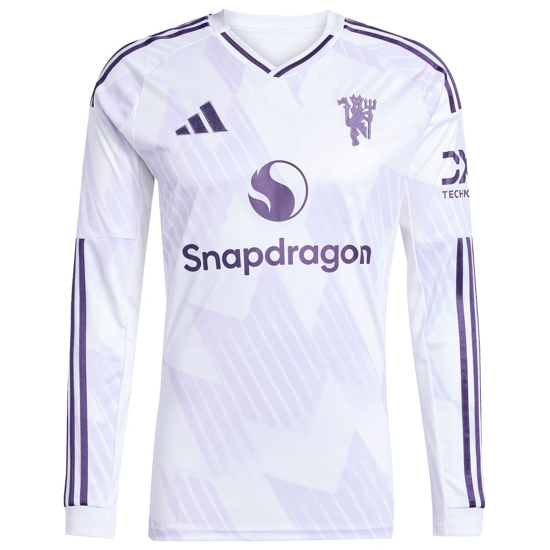Kobbie Mainoo Manchester United adidas 2025/26 Away Replica Long Sleeve Player Jersey - White