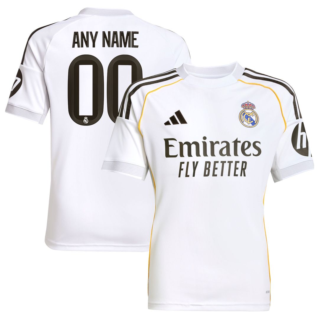 Real Madrid adidas Youth 2025/26 Away Replica Custom Jersey - Blue