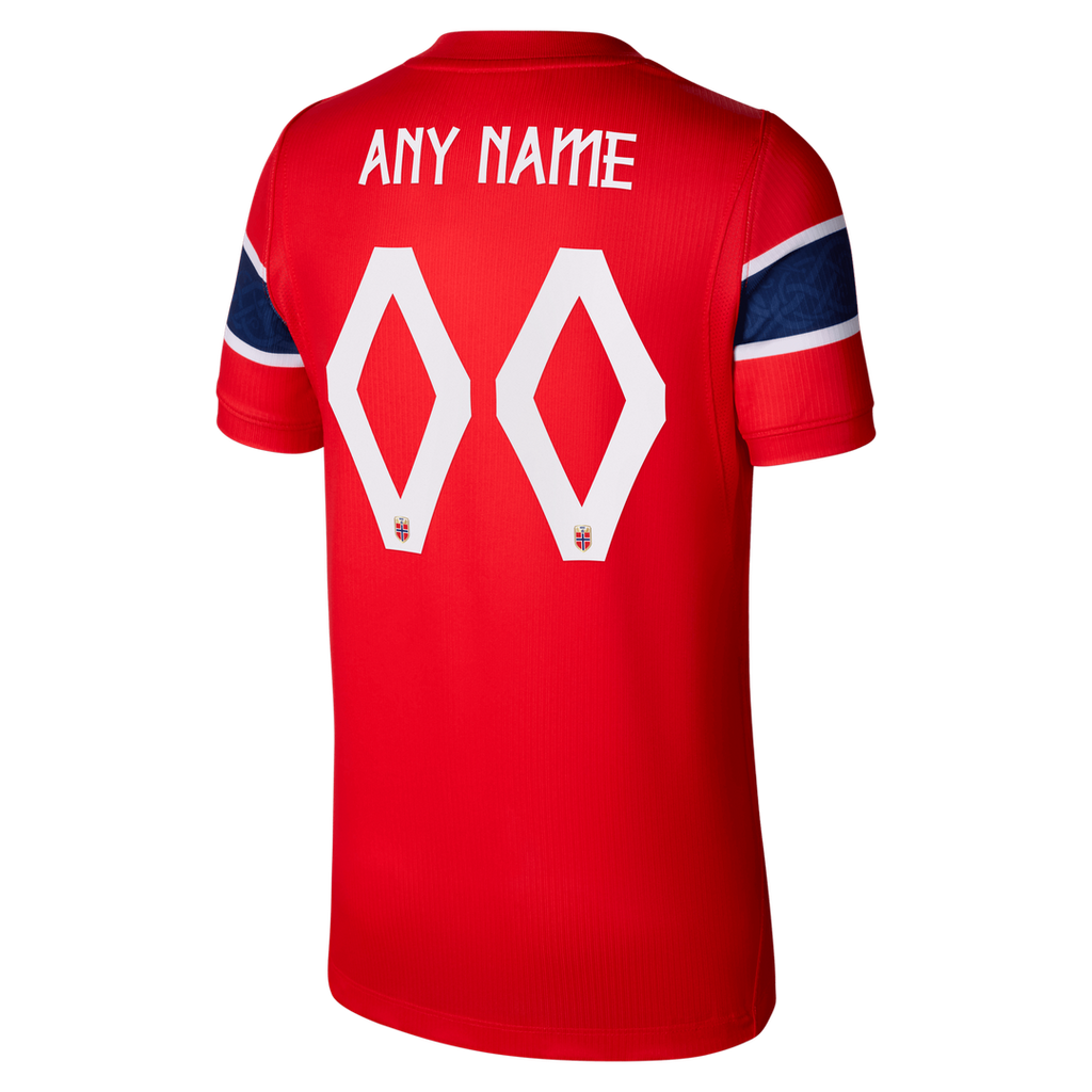 Norway National Team Nike Youth 2026 Home Stadium Replica Custom Jersey - Red