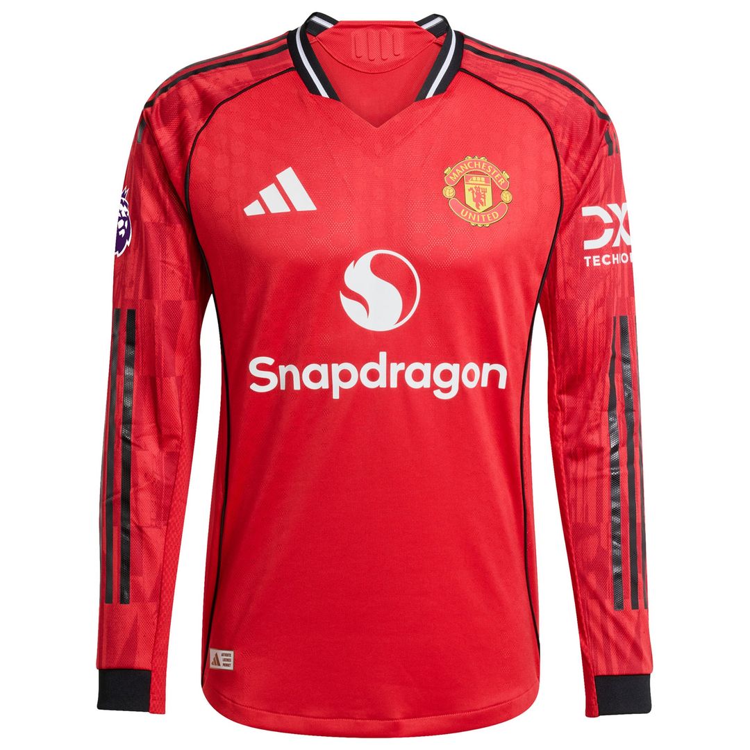 Manchester United adidas 2025/26 Away Authentic Long Sleeve Custom Jersey - White
