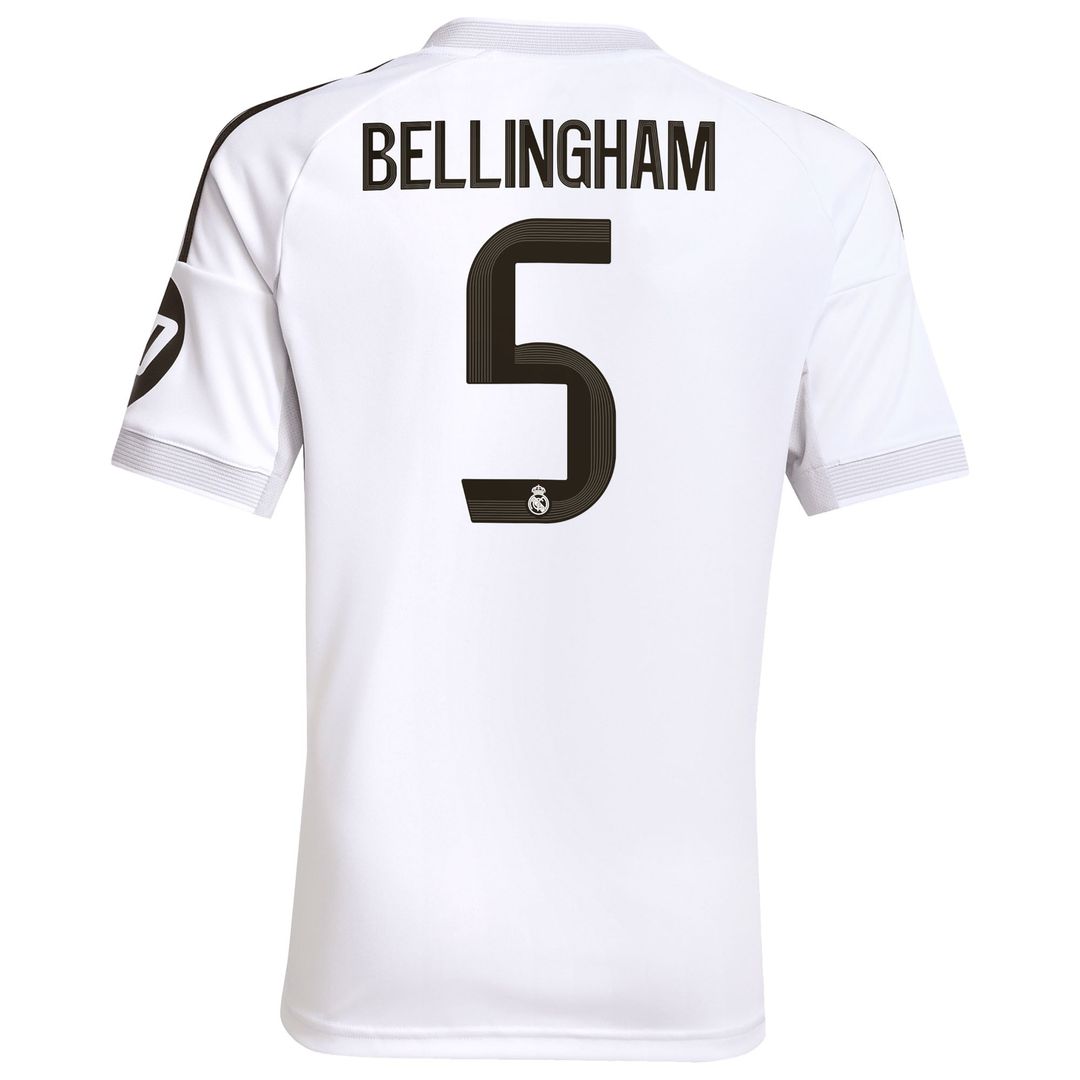 Jude Bellingham Real Madrid adidas Youth 2025/26 Home Replica Jersey - White