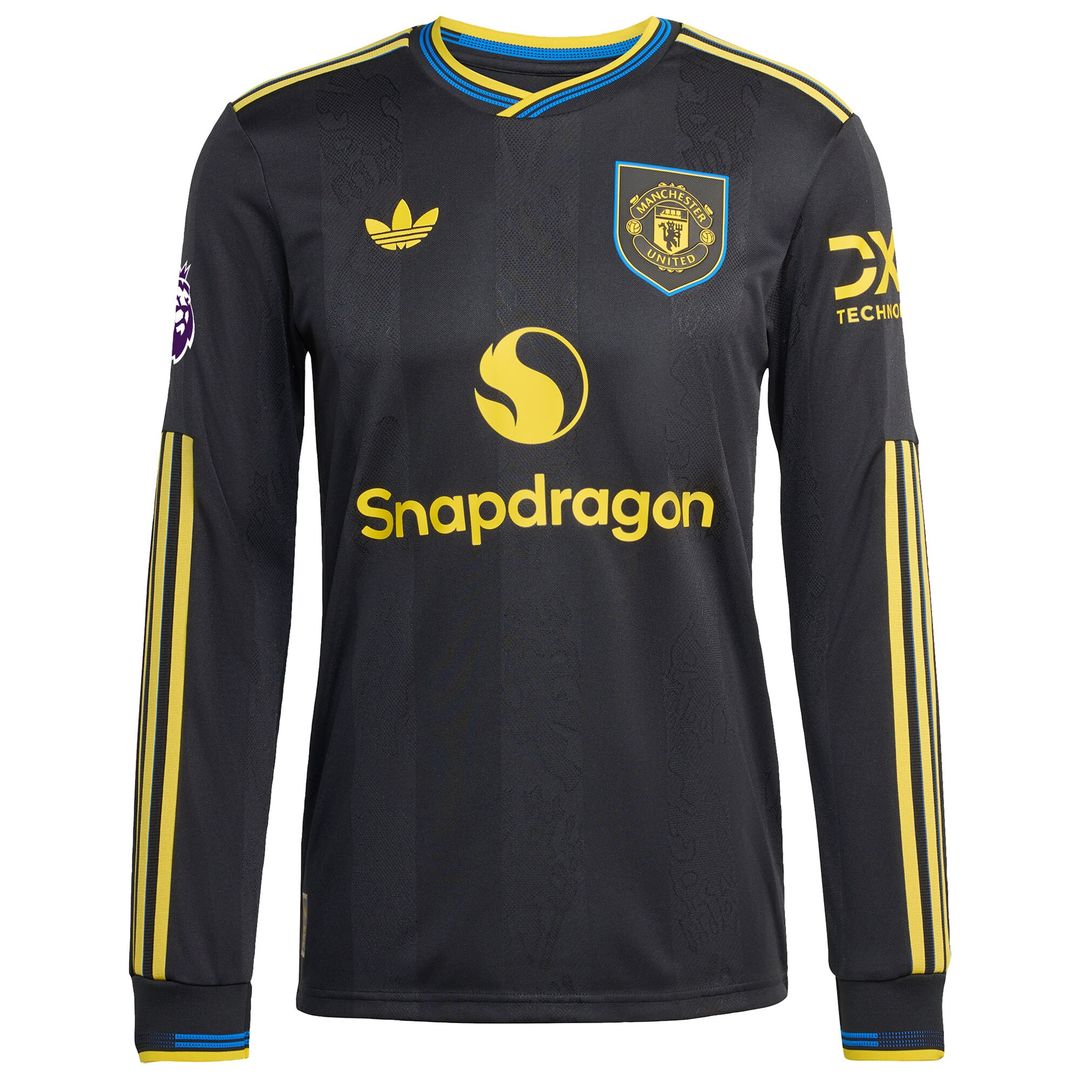 Mason Mount Manchester United adidas 2025/26 Third Authentic Long Sleeve Player Jersey - Black
