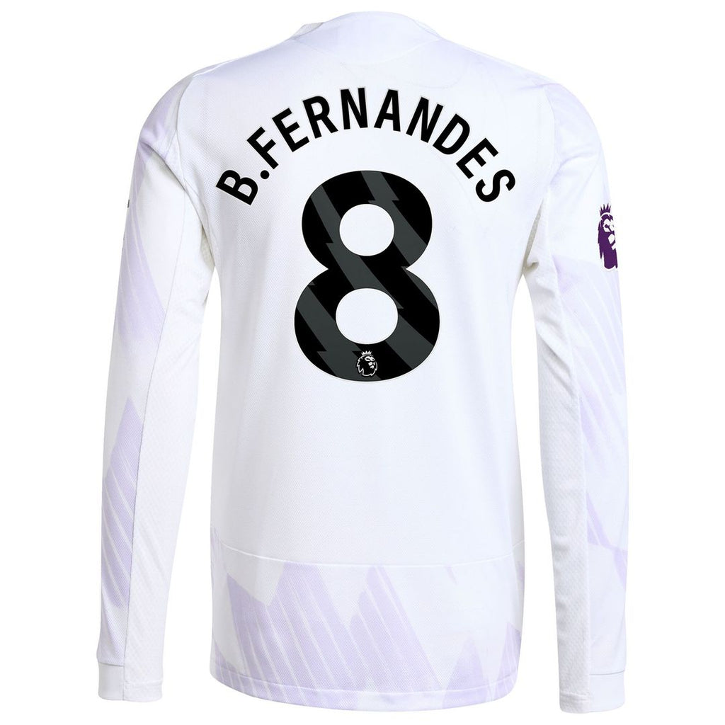 Bruno Fernandes Manchester United adidas 2025/26 Away Authentic Long Sleeve Player Jersey - White