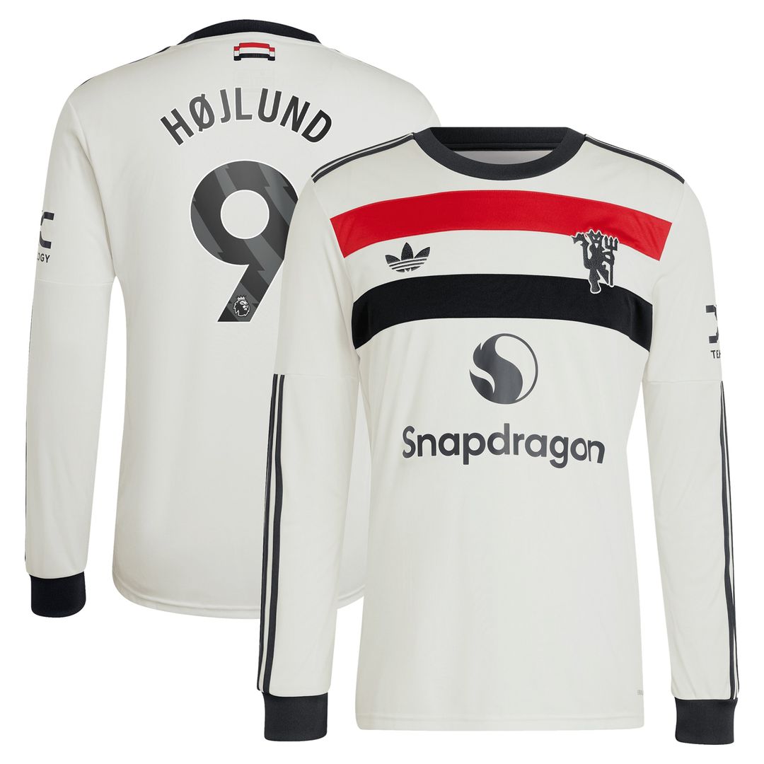 Rasmus Højlund Manchester United adidas 2024/25 Away Replica Long Sleeve Player Jersey - Navy