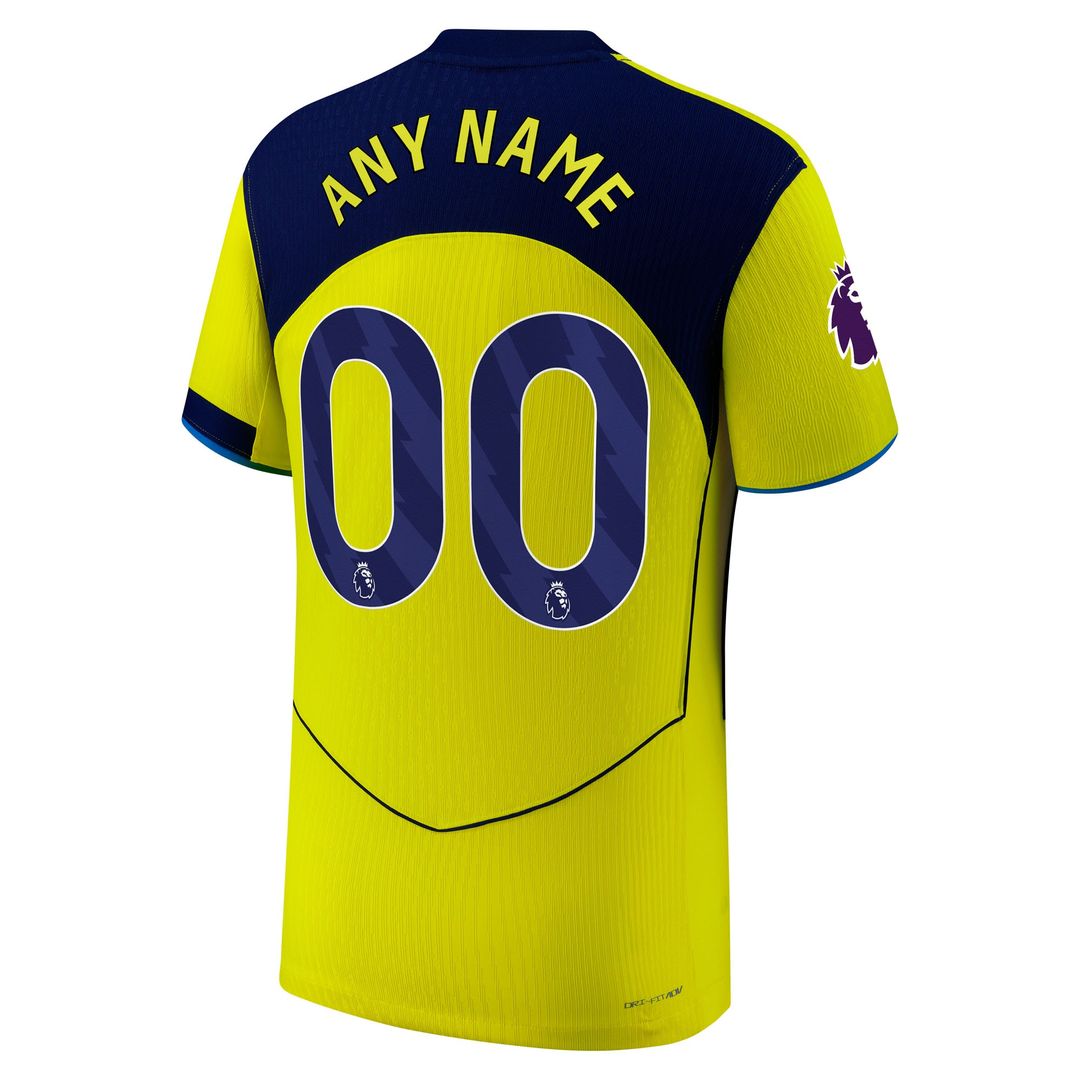 Tottenham Hotspur Nike 2025/26 Third Authentic Custom Jersey - Yellow