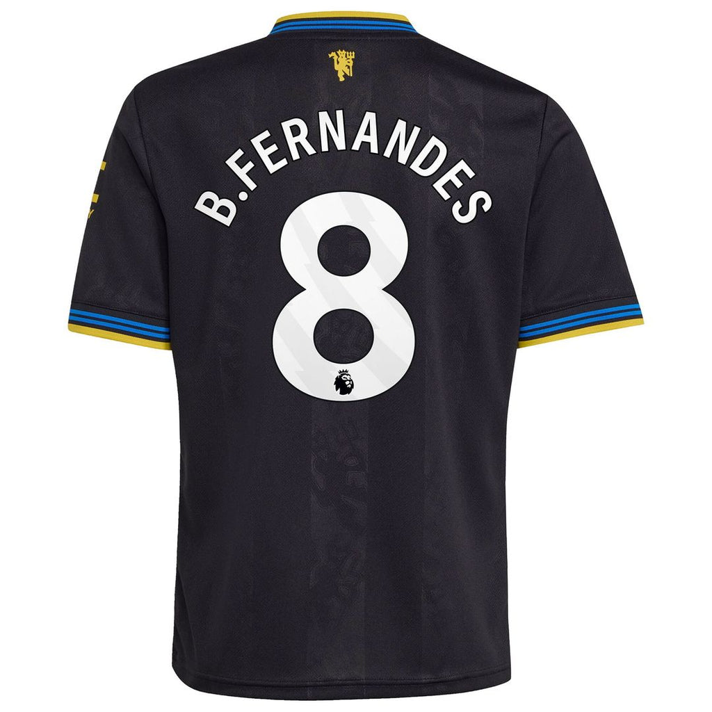 Bruno Fernandes Manchester United adidas Youth 2025/26 Away Replica Player Jersey - White