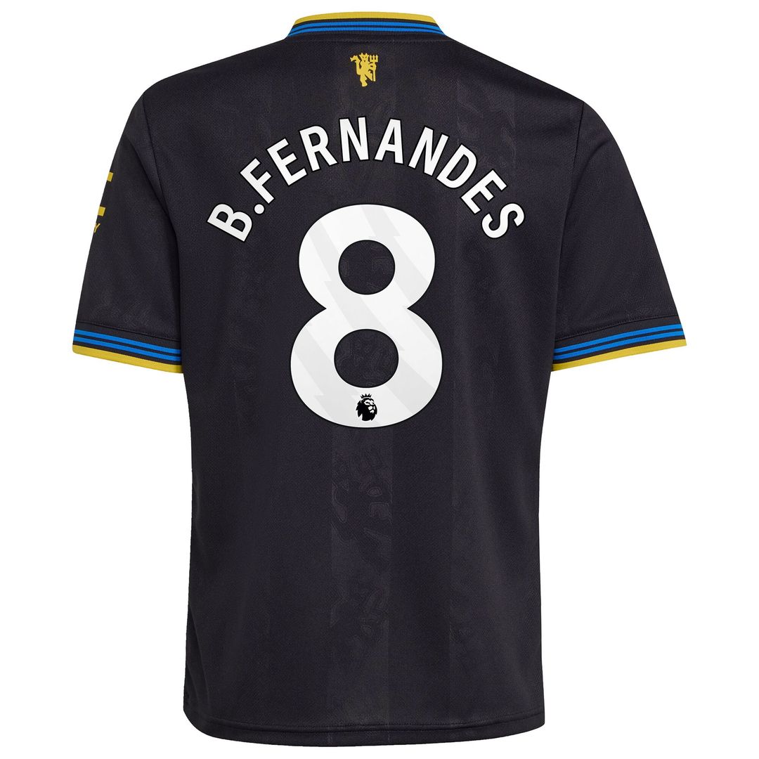Bruno Fernandes Manchester United adidas Youth 2025/26 Away Replica Player Jersey - White