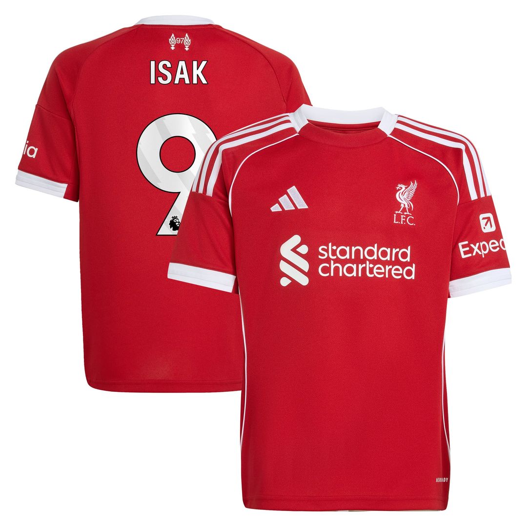 Alexander Isak Liverpool adidas Youth 2025/26 Home Replica Player Jersey - Red