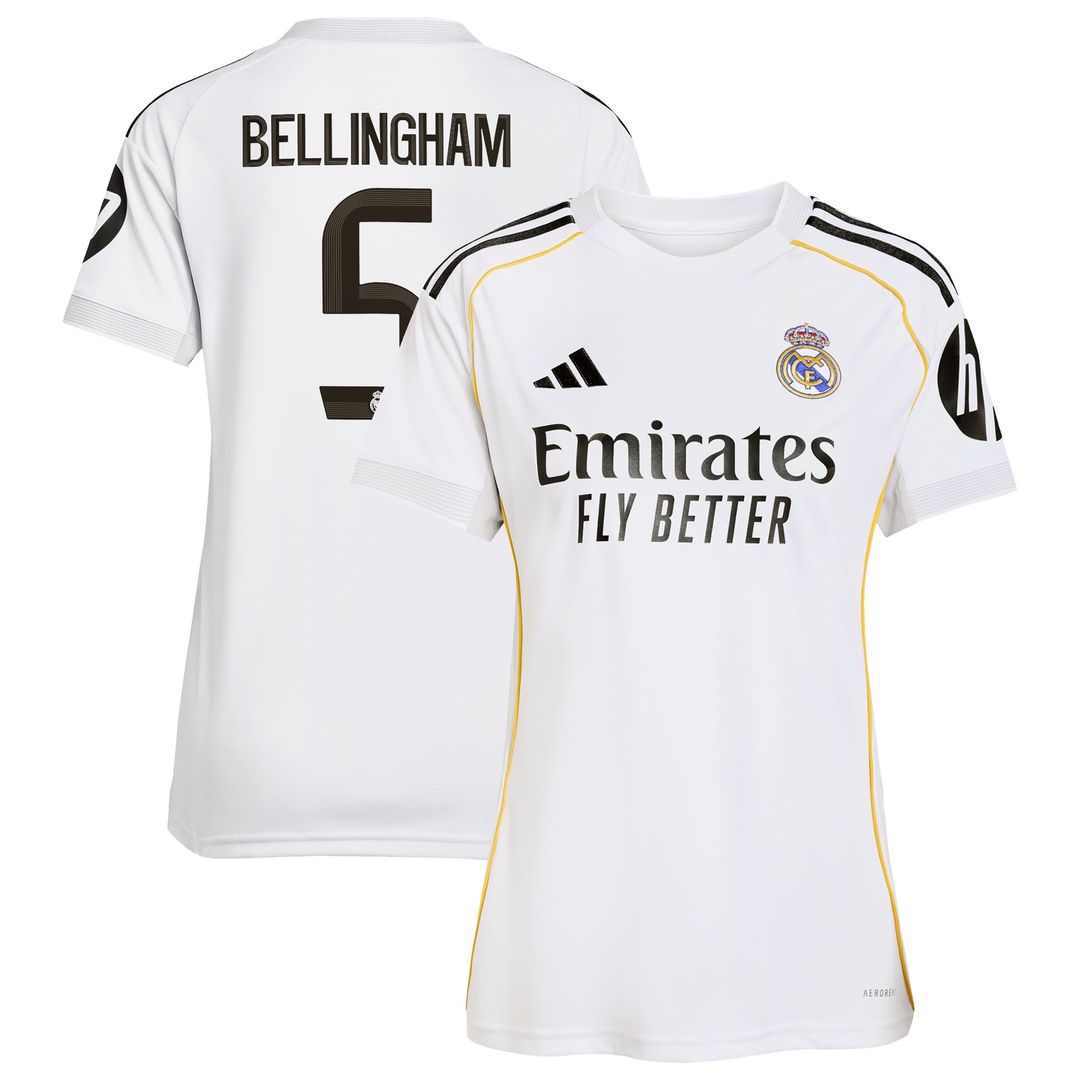 Jude Bellingham Real Madrid adidas Women's 2025/26 Home Replica Jersey - White