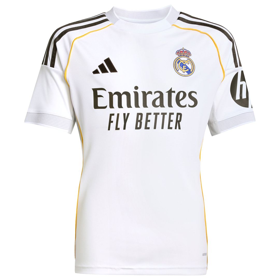 Jude Bellingham Real Madrid adidas Youth 2025/26 Home Replica Jersey - White