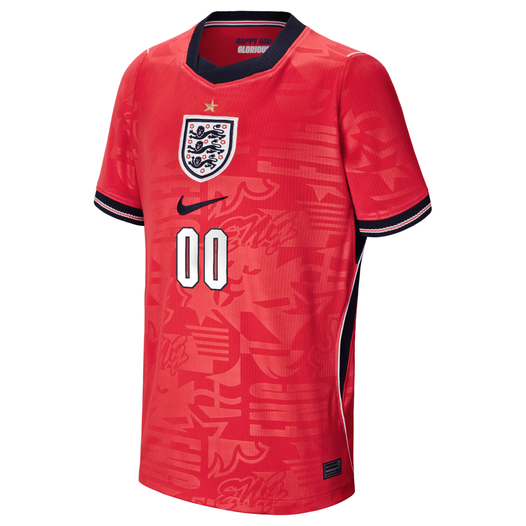 England National Team Nike Youth 2026 Away Stadium Replica Custom Jersey - Red