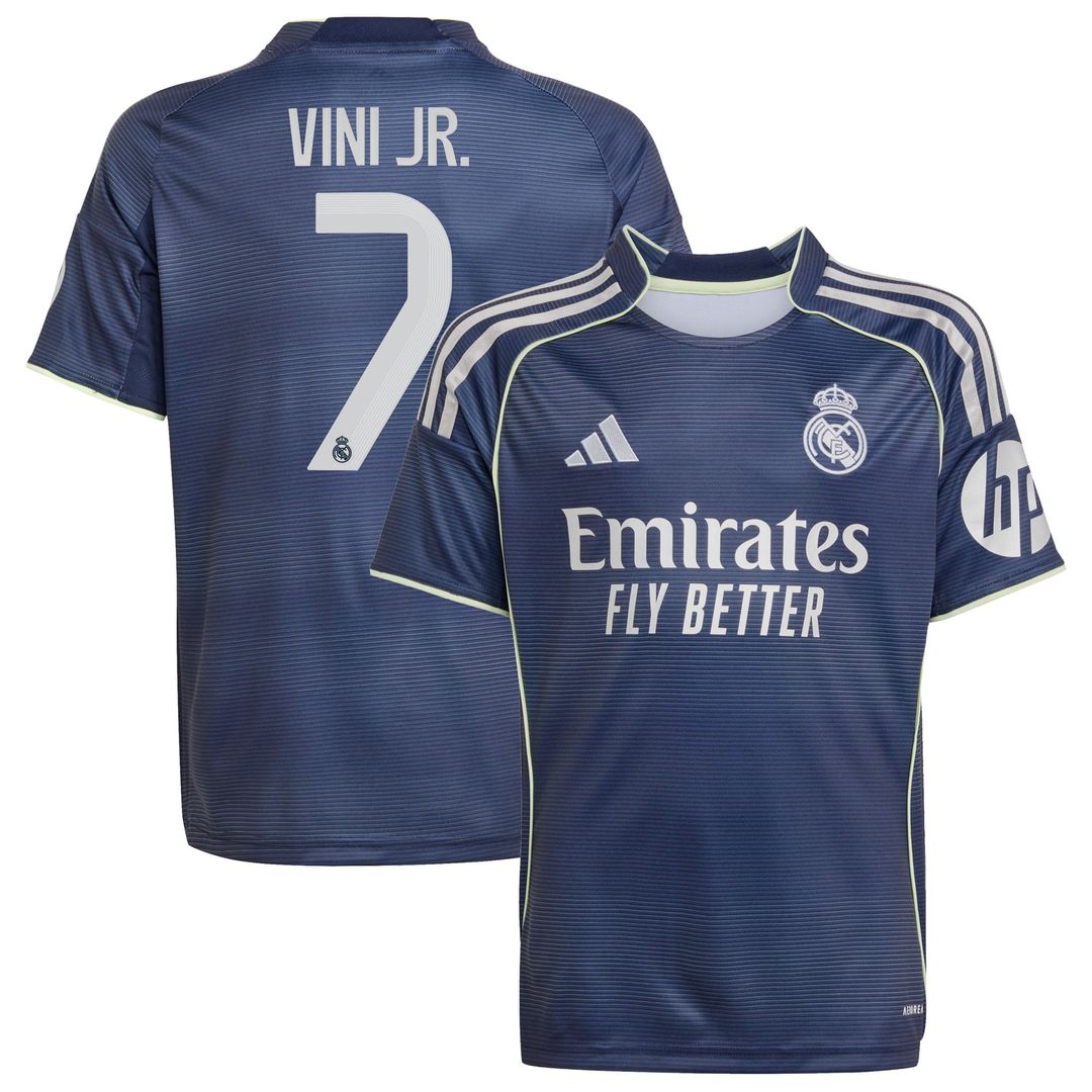 Vini Jr. Real Madrid adidas Youth 2025/26 Home Replica Jersey - White
