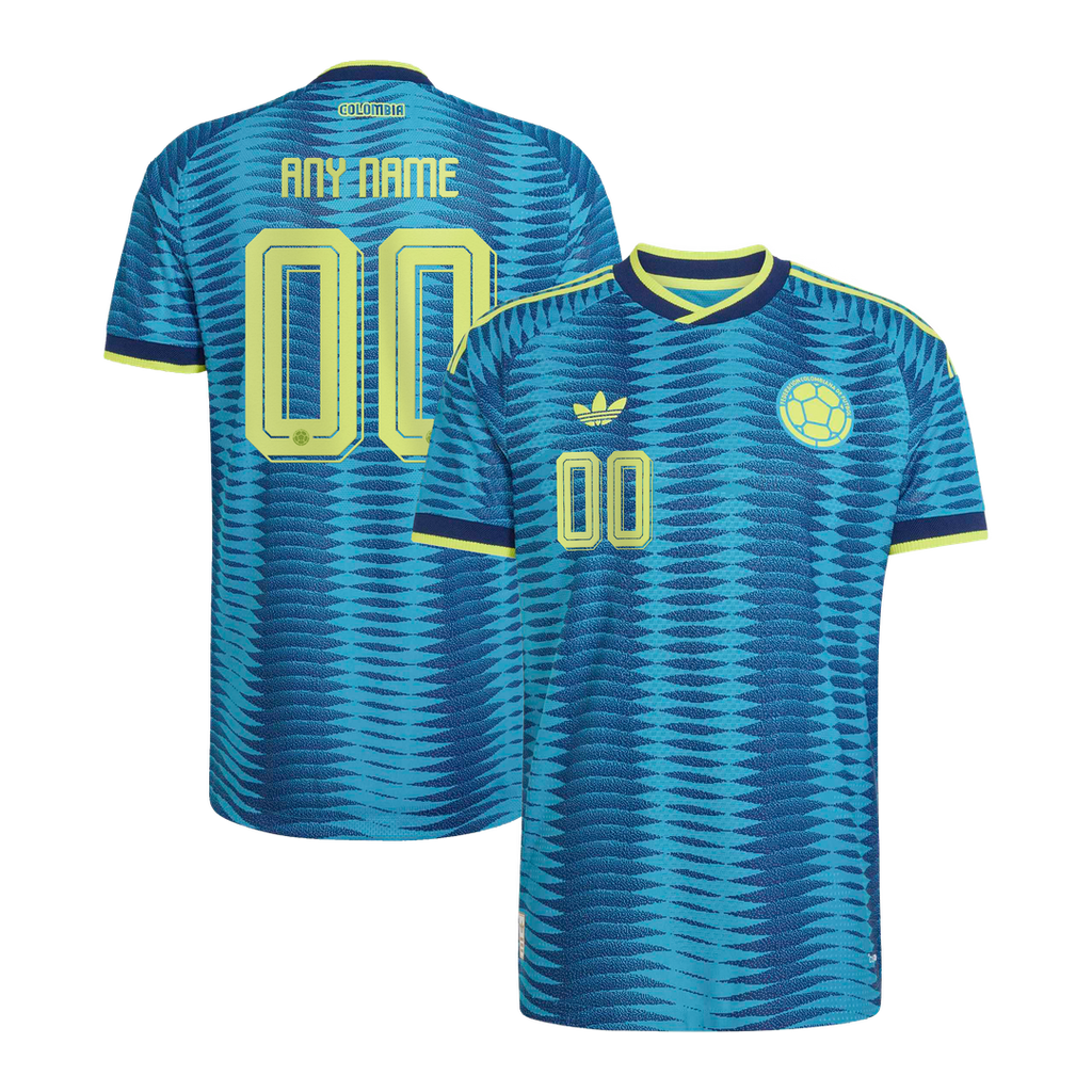 Colombia National Team adidas 2026 Away On-Field Authentic Custom Jersey - Turquoise