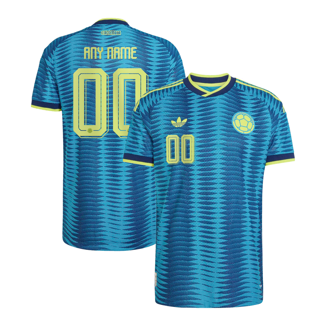 Colombia National Team adidas 2026 Away On-Field Authentic Custom Jersey - Turquoise