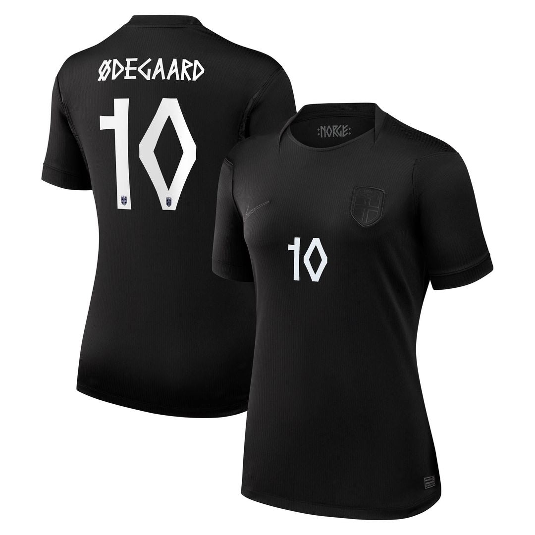 Martin Ødegaard Norway National Team Nike Women's 2026 Away Stadium Replica Jersey - Black