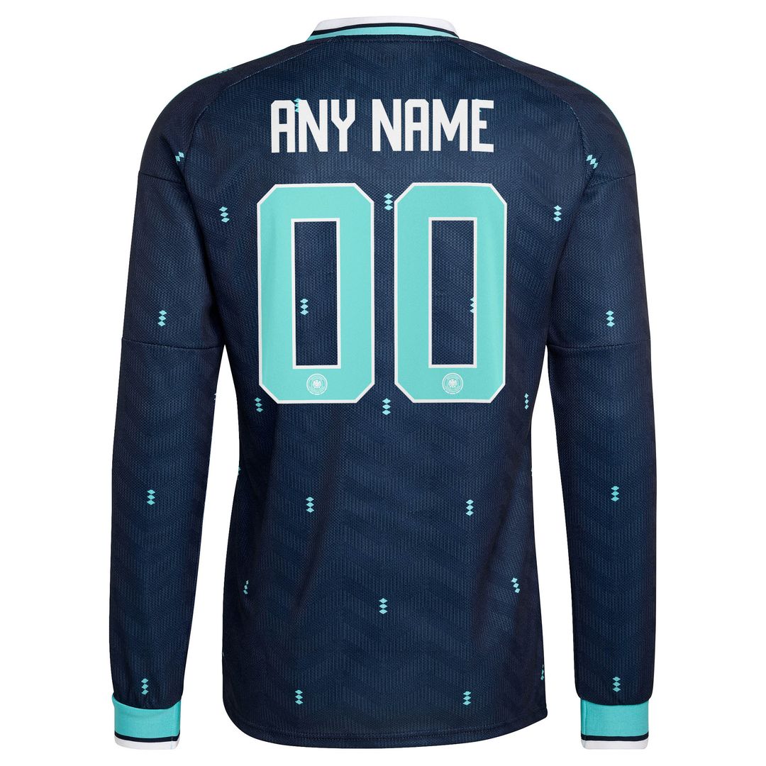 Germany National Team adidas 2026 Away Replica Long Sleeve Custom Jersey - Navy