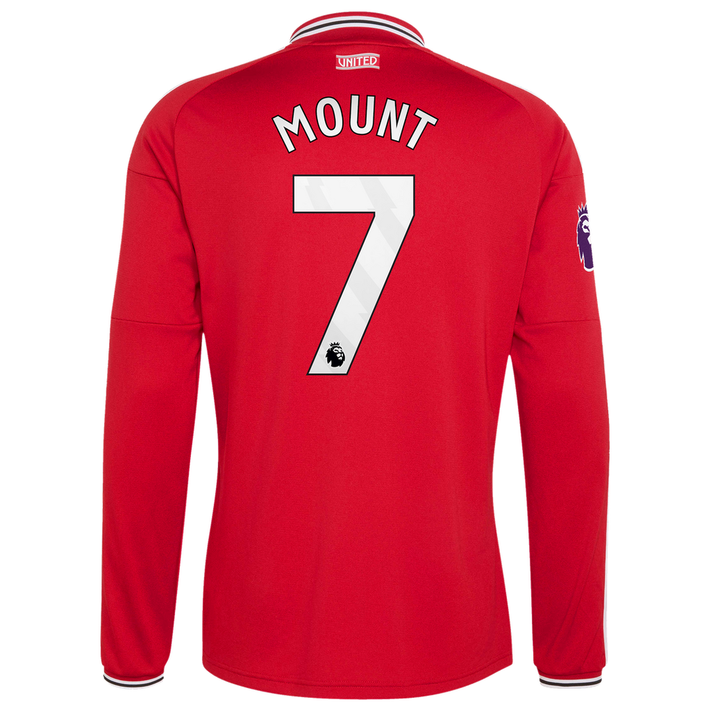 Mason Mount Manchester United adidas 2026/27 Home Authentic Long Sleeve Jersey - Red