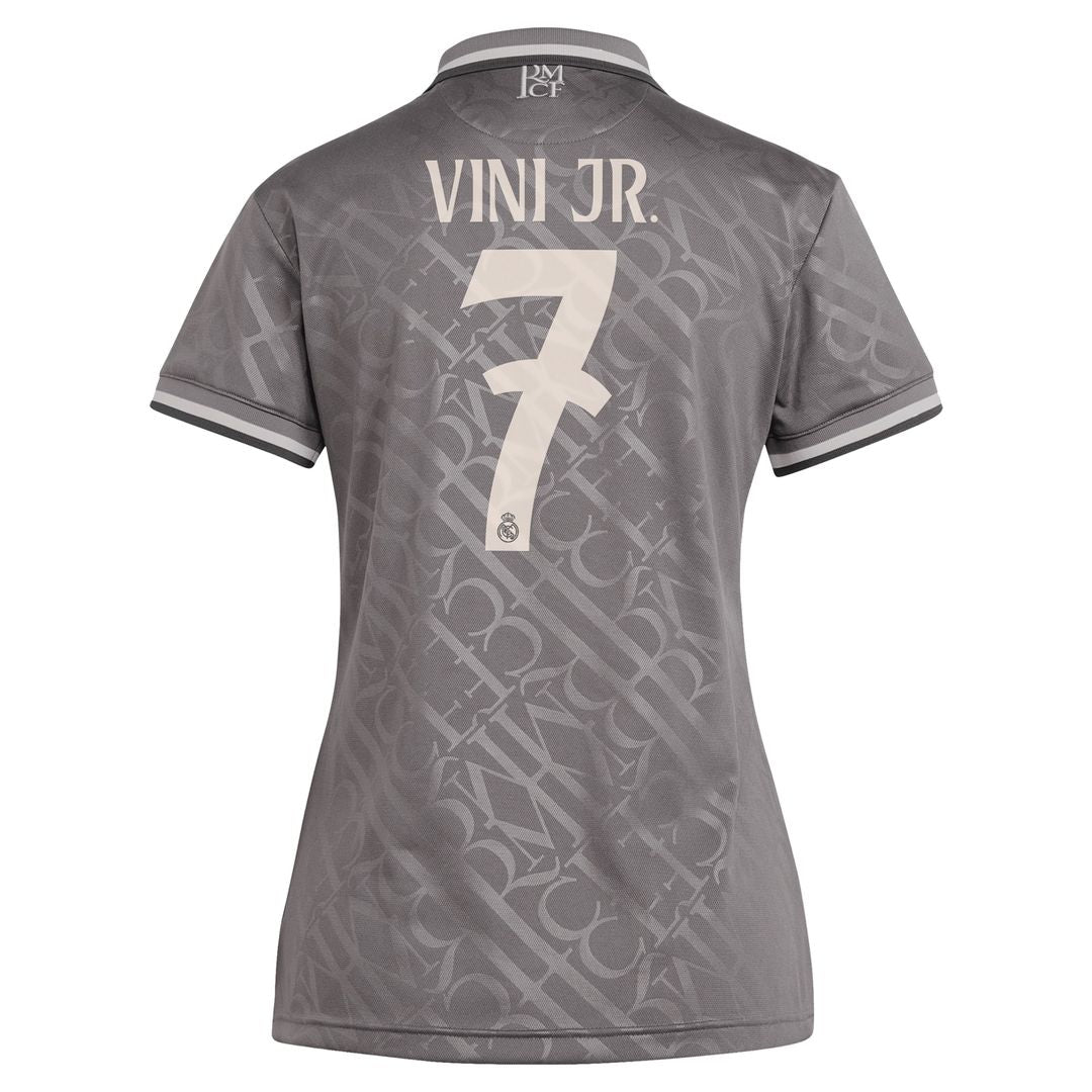 Vini Jr. Real Madrid adidas Originals Women's 2024/25 Third Replica Player Jersey - Charcoal