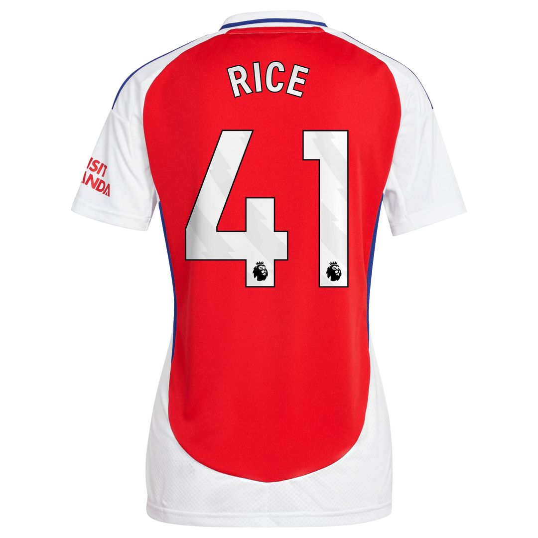 Declan Rice Arsenal adidas Women's 2024/25 Home Replica Player Jersey – Red