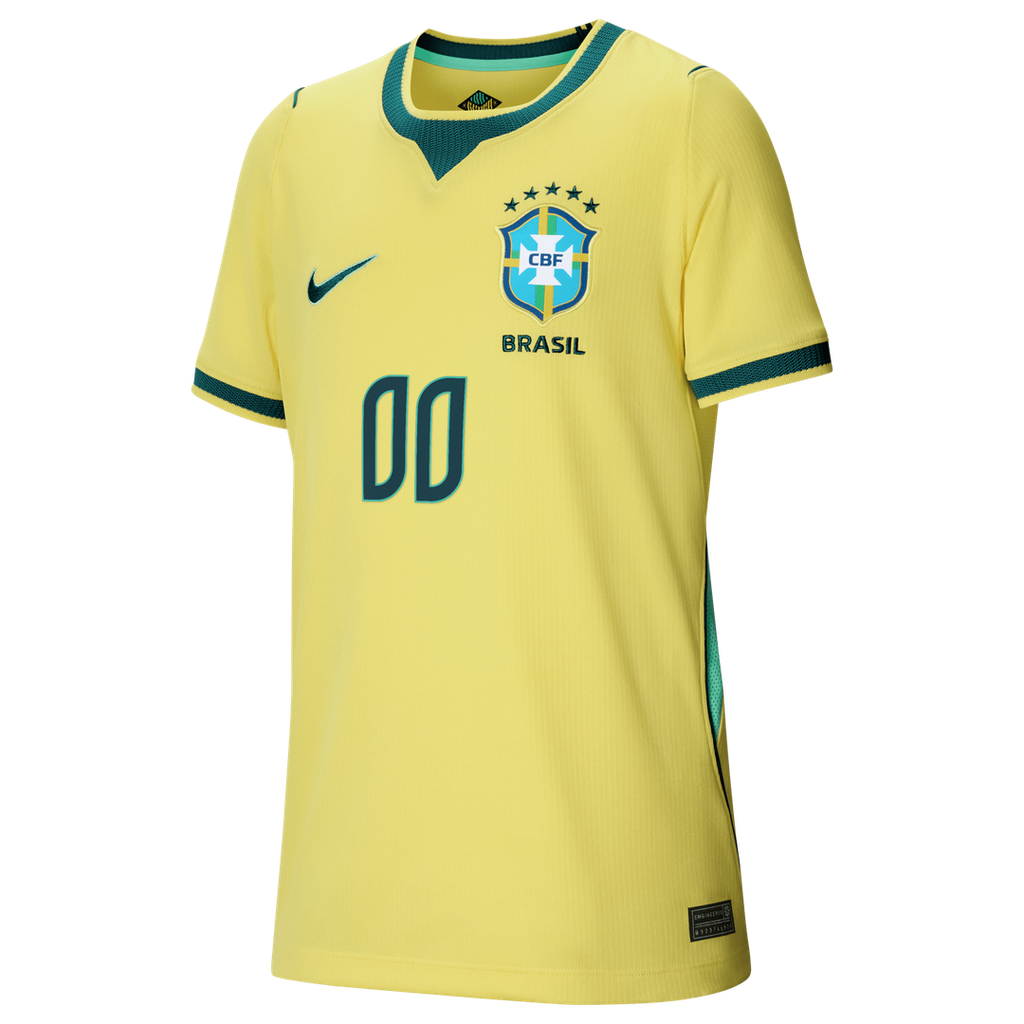 Brazil National Team Nike Youth 2026 Home Stadium Replica Custom Jersey - Yellow