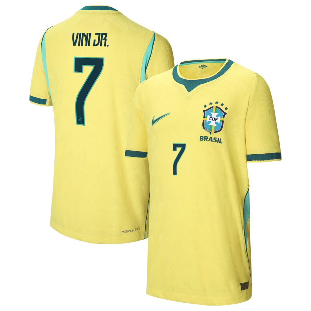 Vini Jr. Brazil National Team Nike Youth 2026 Home Match Authentic Jersey - Yellow