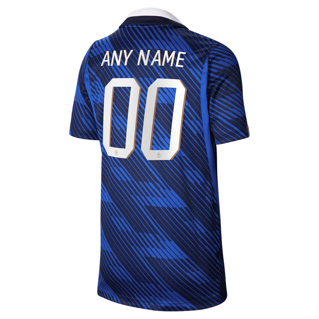 France National Team Nike Youth 2026 Home Stadium Replica Custom Jersey - Blue