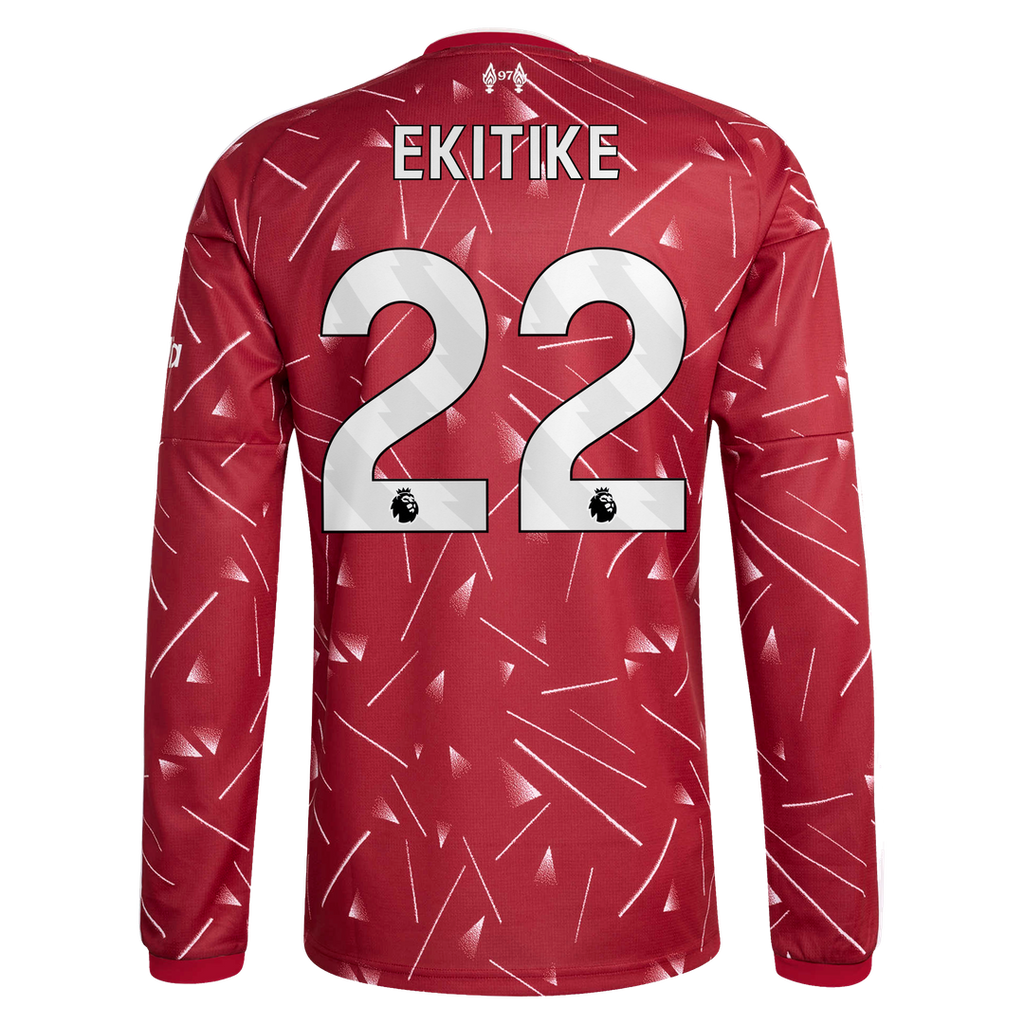 Hugo Ekitike Liverpool adidas 2026/27 Home Replica Long Sleeve Jersey - Red