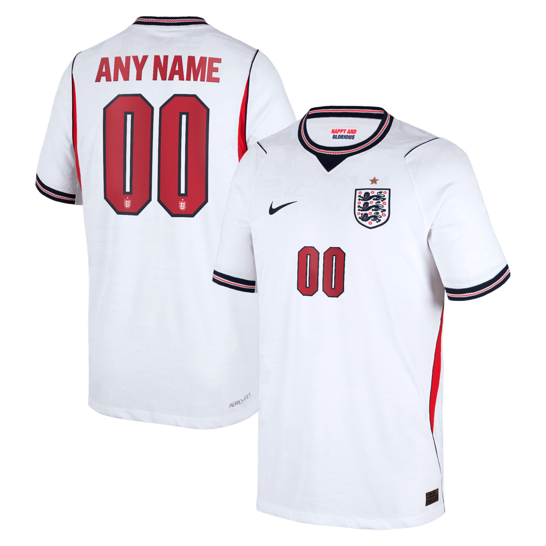 England National Team Nike Youth 2026 Home Match Authentic Custom Jersey - White