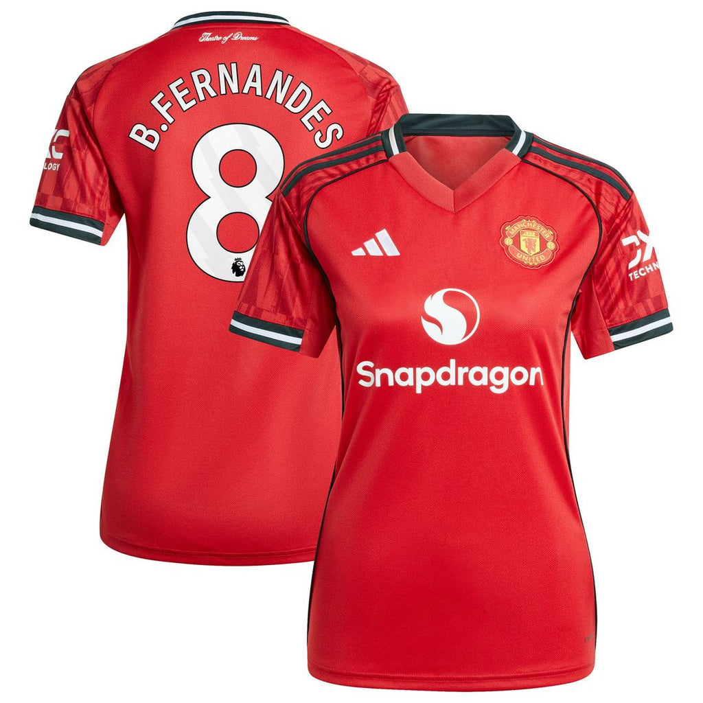Bruno Fernandes Manchester United adidas Women's Home 2025/26 Replica Player Jersey - Red