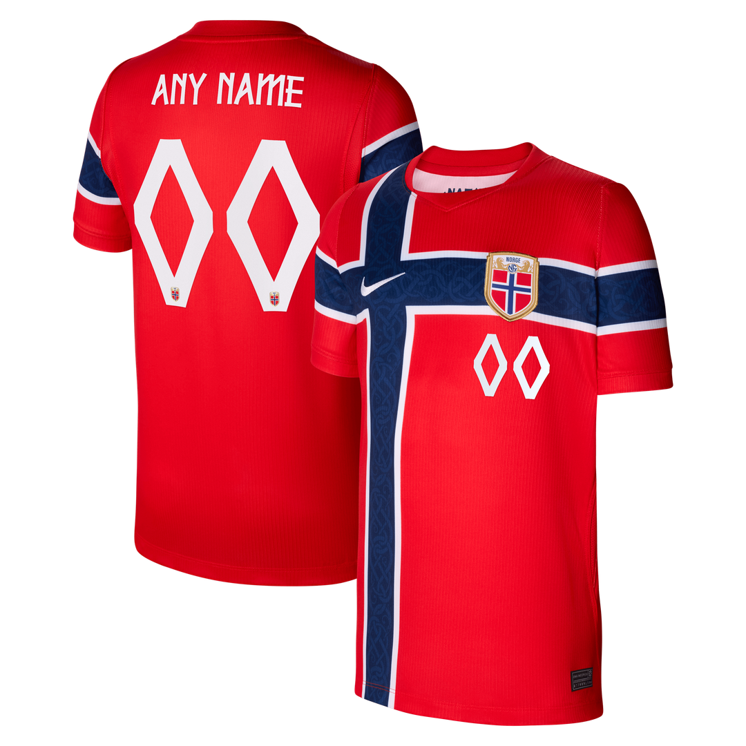 Norway National Team Nike Youth 2026 Away Stadium Replica Custom Jersey - Black