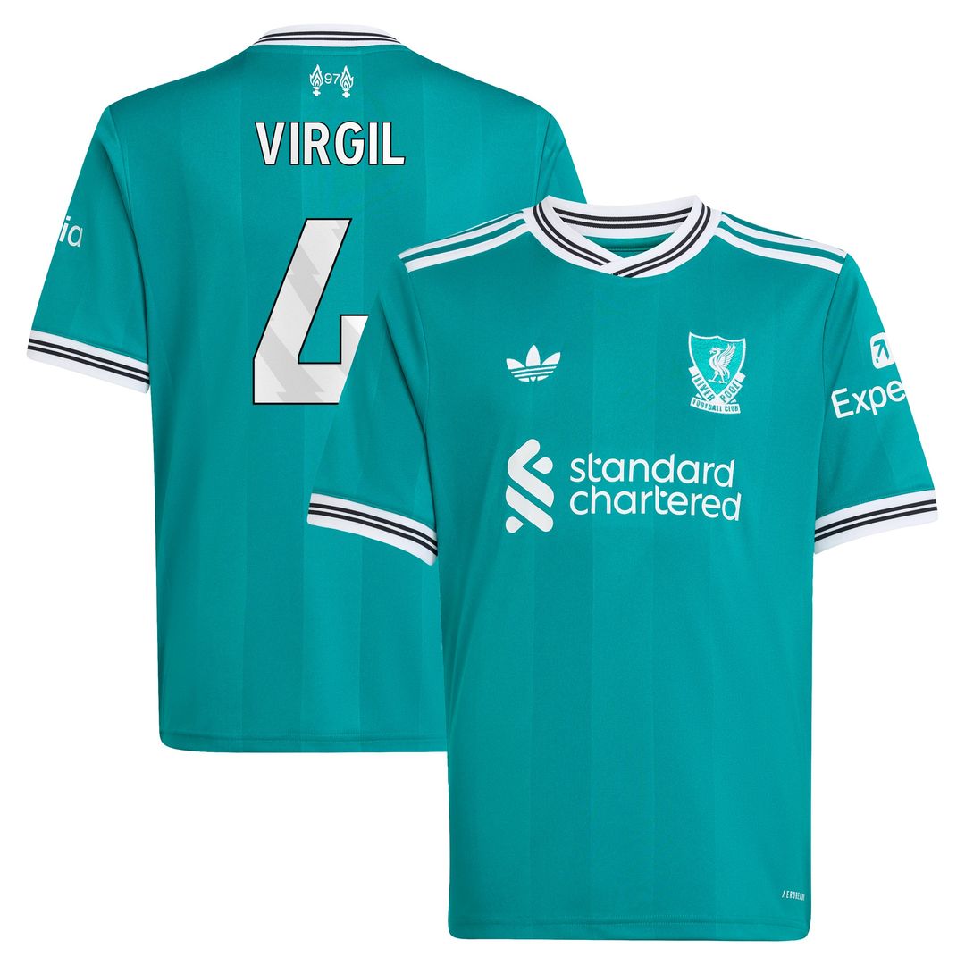 Virgil van Dijk Liverpool adidas Youth 2025/26 Home Replica Jersey - Red