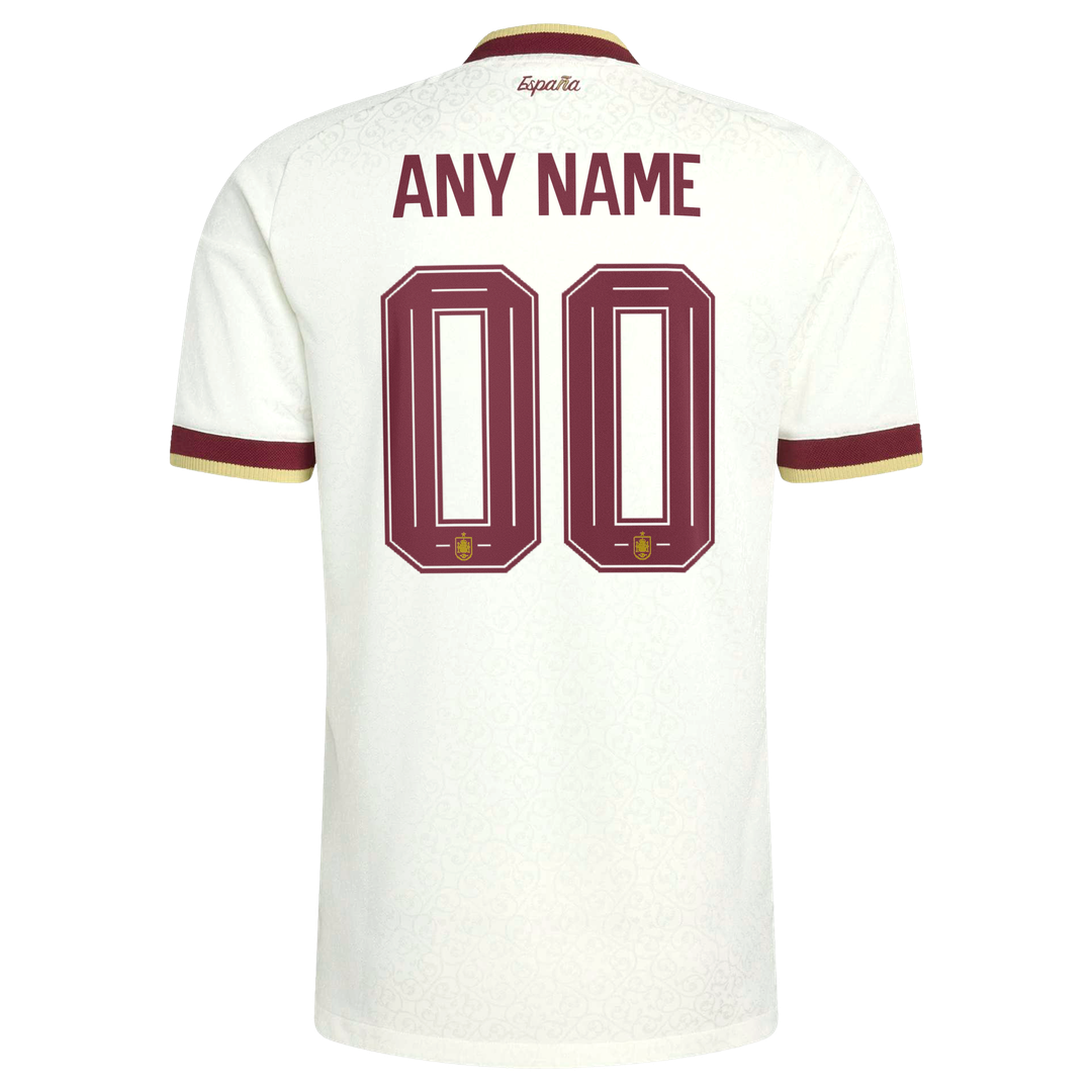 Spain National Team adidas 2026 Away On-Field Authentic Custom Jersey - White