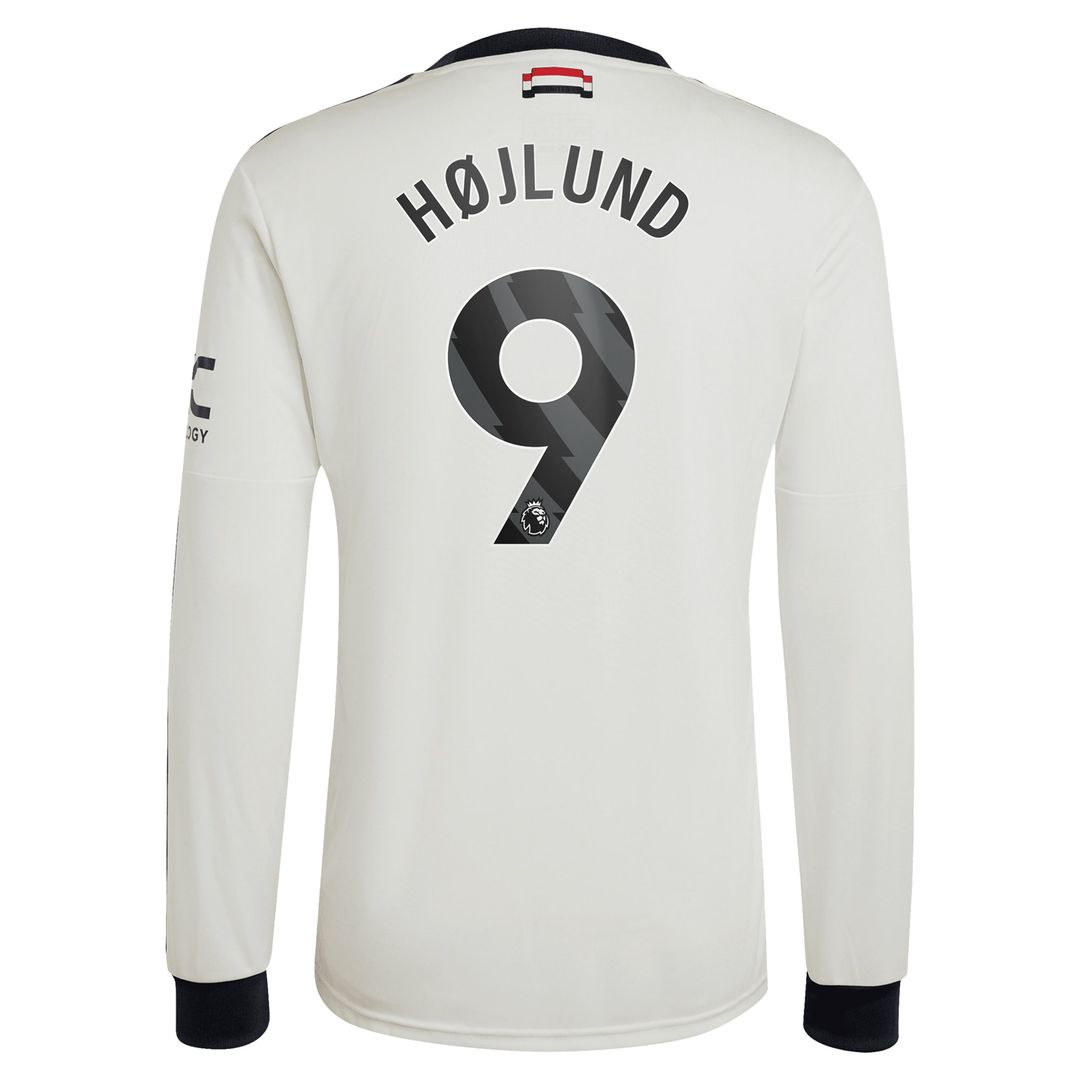 Rasmus Højlund Manchester United adidas Originals 2024/25 Third Replica Long Sleeve Jersey - Cream