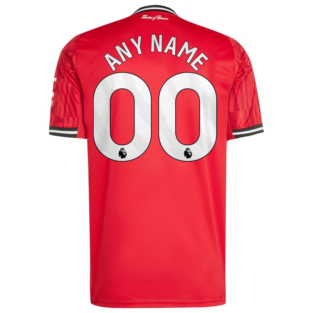 Manchester United adidas Home 2025/26 Custom Replica Jersey - Red