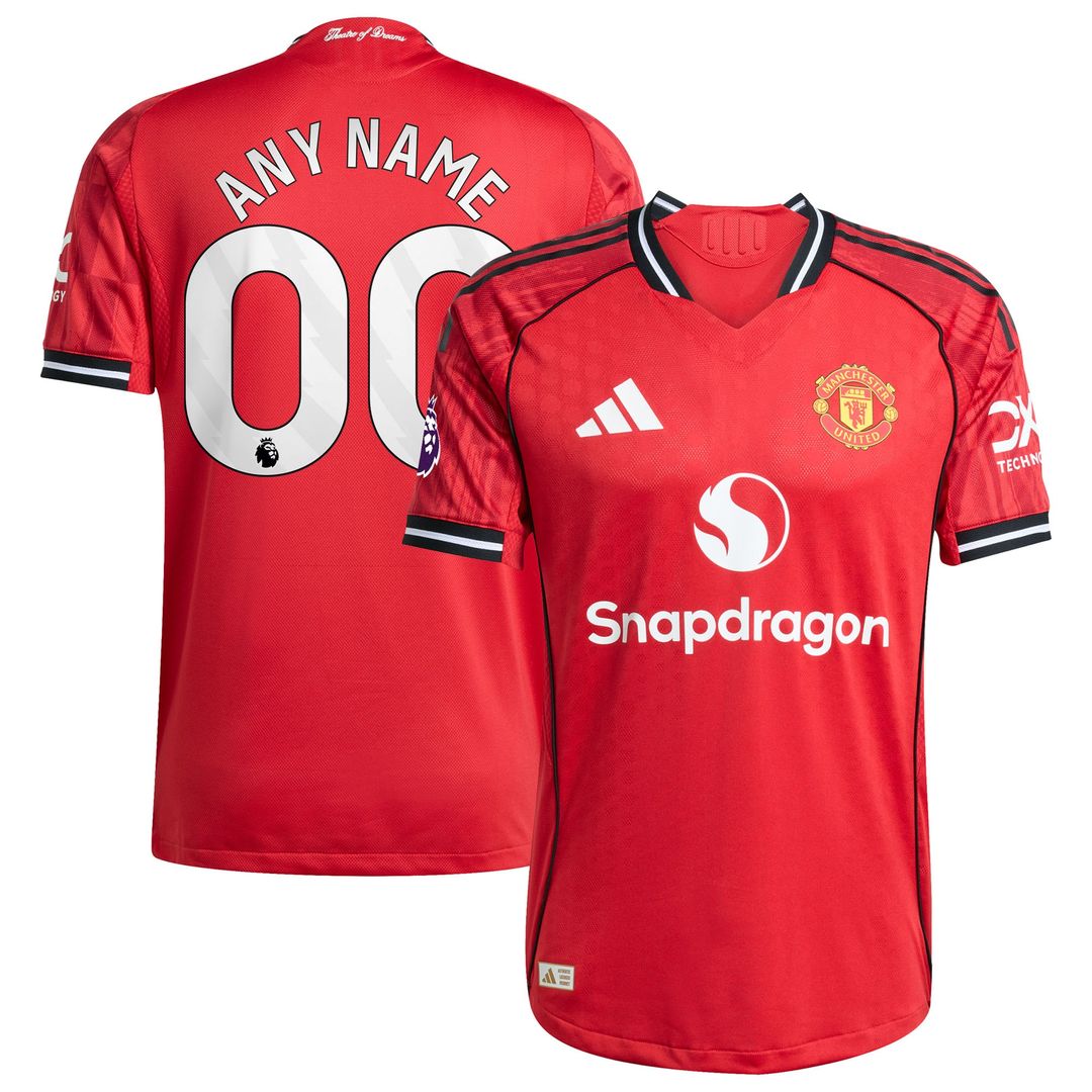 Manchester United adidas 2025/26 Third Authentic Custom Jersey - Black