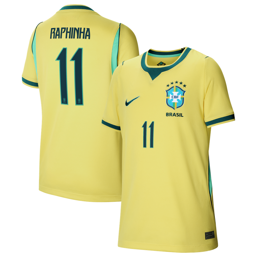 Raphinha Brazil National Team Nike Youth 2026 Home Stadium Replica Jersey - Yellow