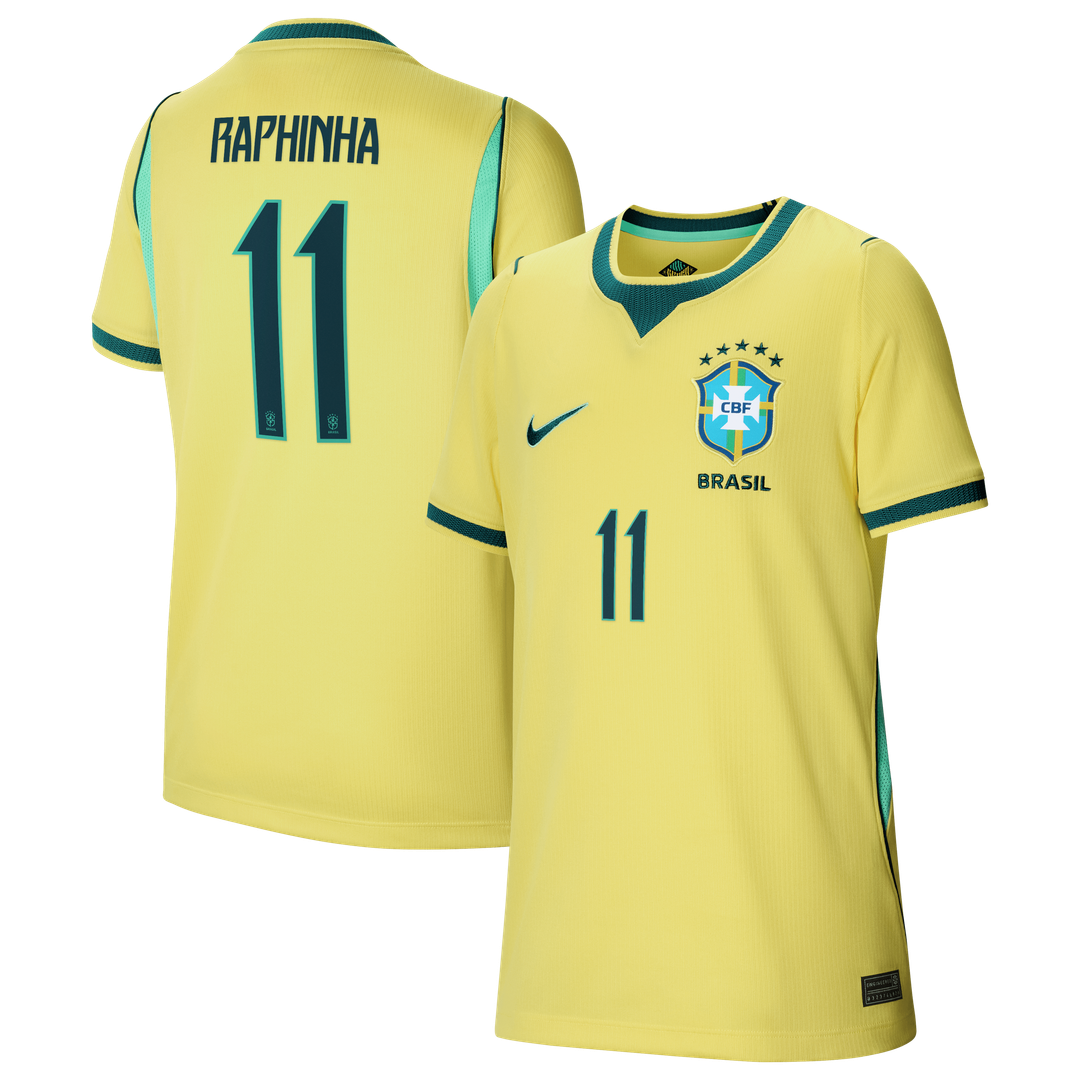 Raphinha Brazil National Team Nike Youth 2026 Home Stadium Replica Jersey - Yellow