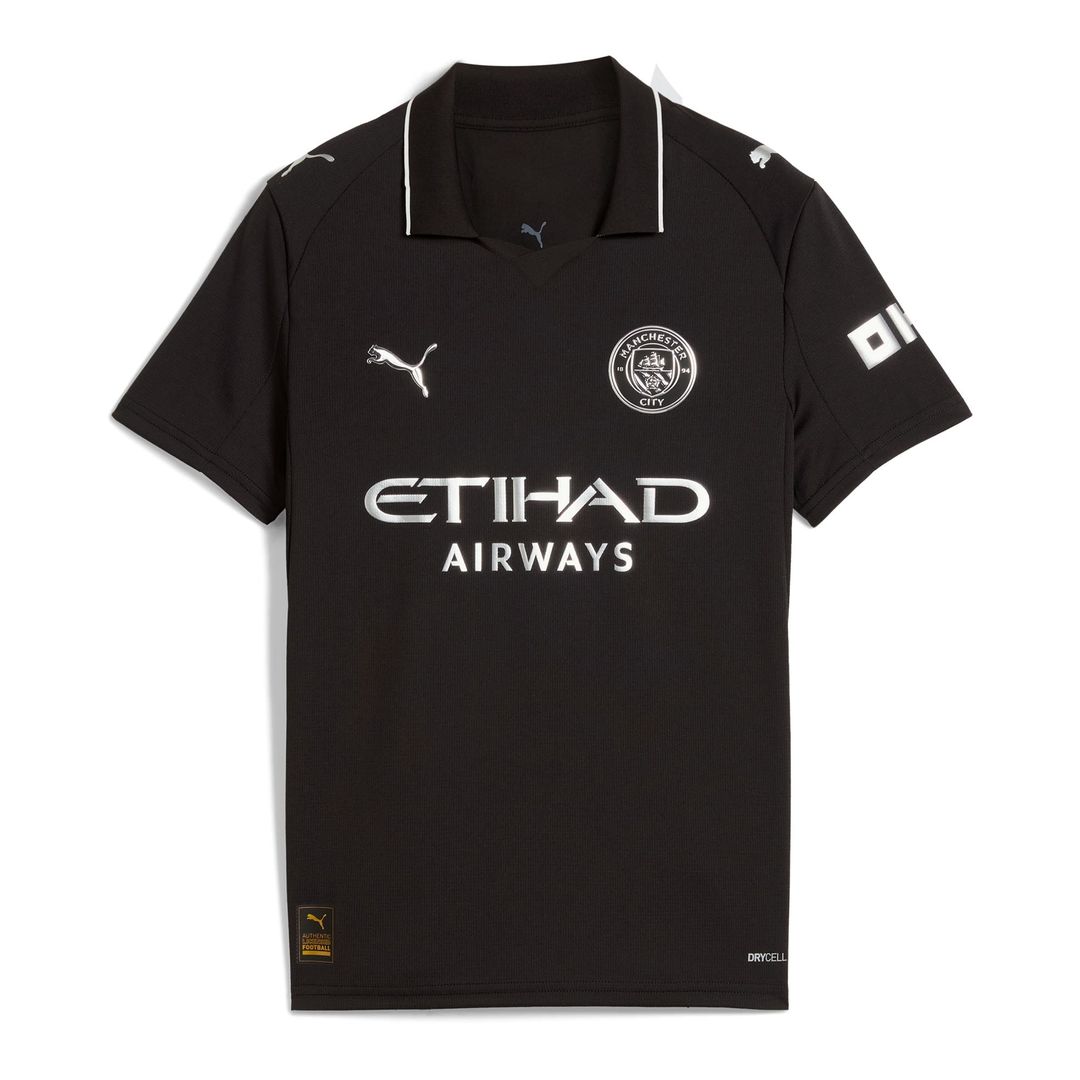Manchester City Puma Youth 2025/26 Away Replica Custom Jersey - Black