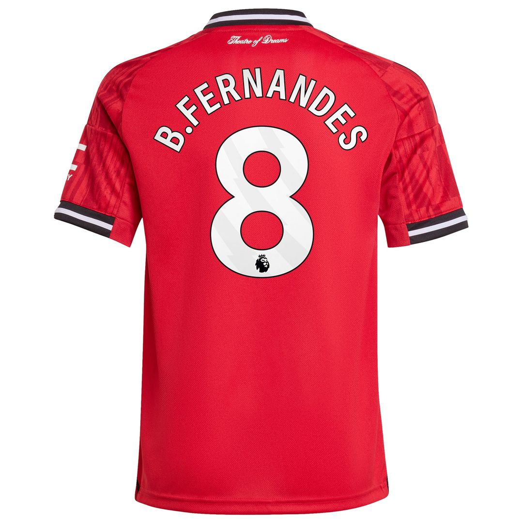 Bruno Fernandes Manchester United adidas Youth 2025/26 Away Replica Player Jersey - White