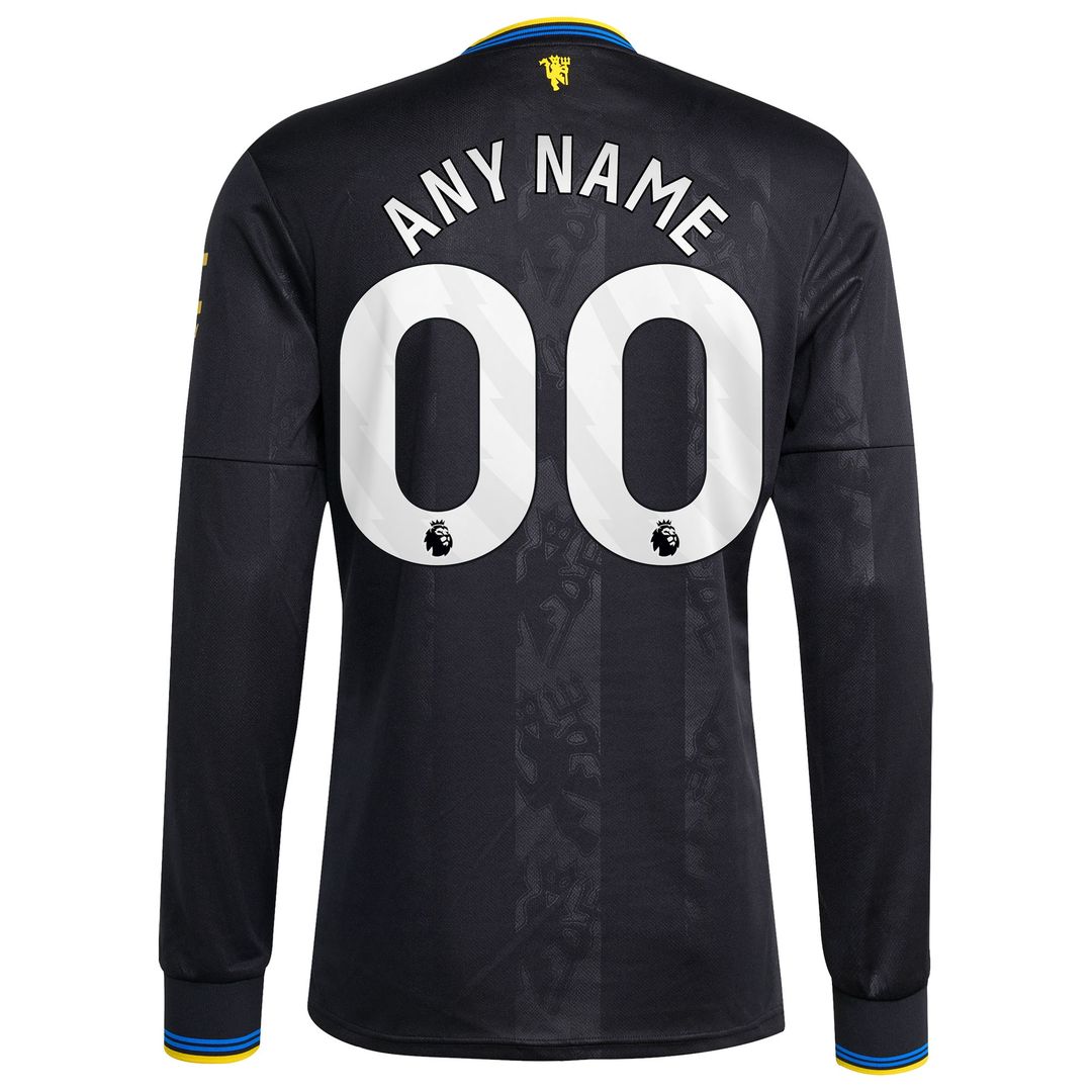 Manchester United adidas 2025/26 Away Replica Long Sleeve Custom Jersey - White