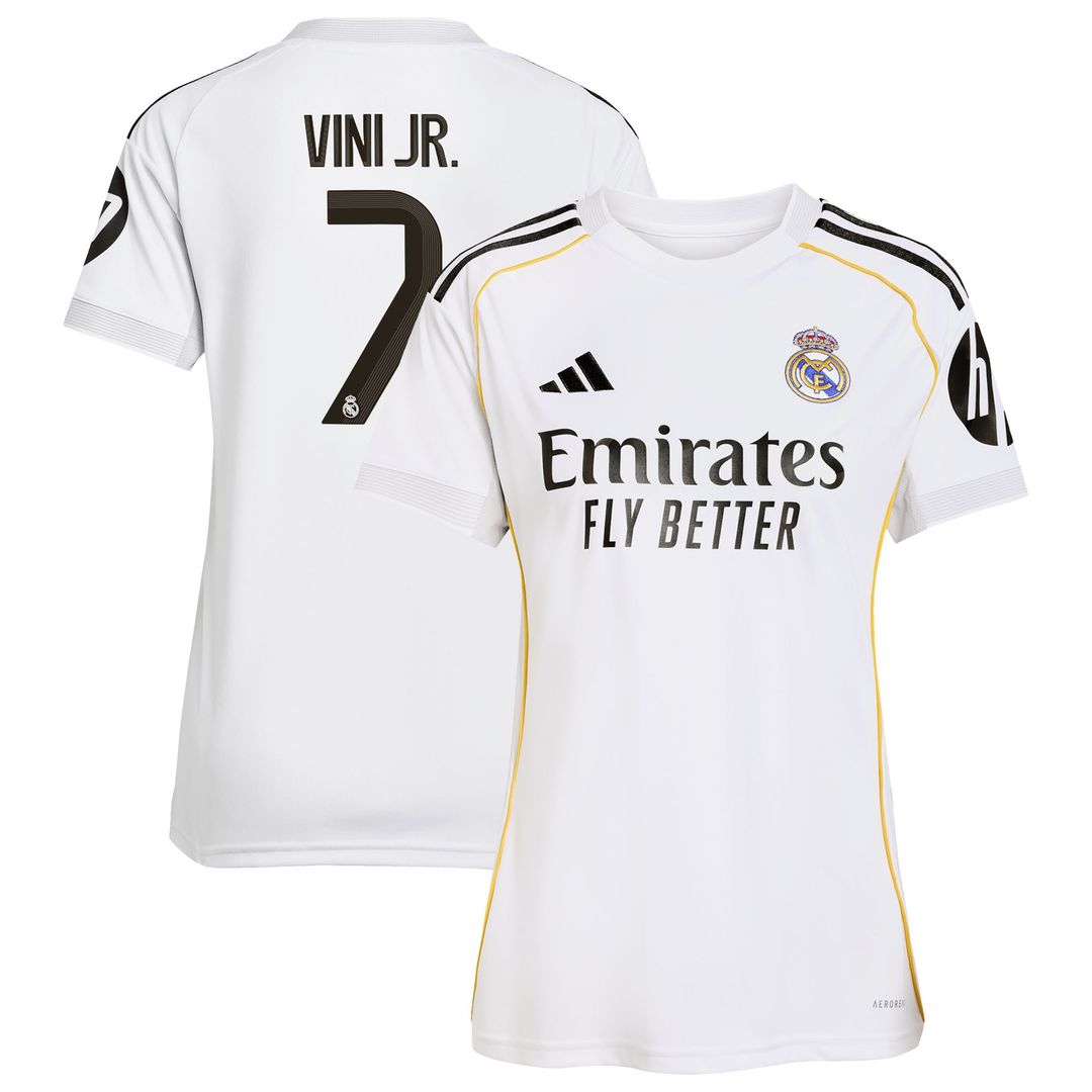 Vini Jr. Real Madrid adidas Women's 2025/26 Home Replica Jersey - White