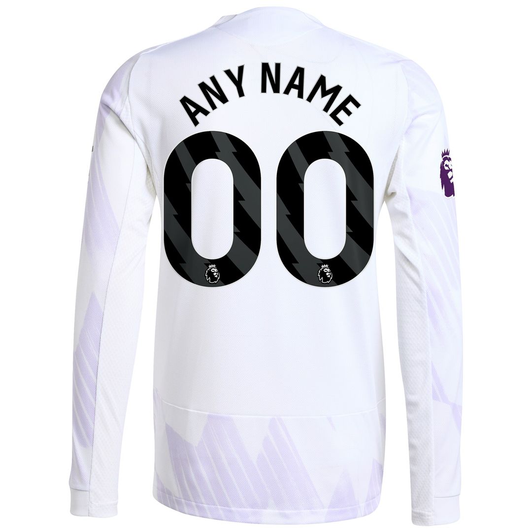 Manchester United adidas 2025/26 Third Authentic Long Sleeve Custom Jersey - Black